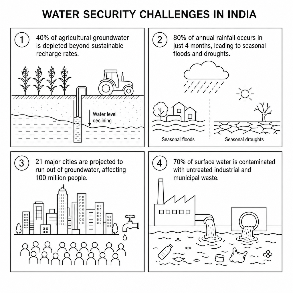 Figure 1: Water Security Challenges in India