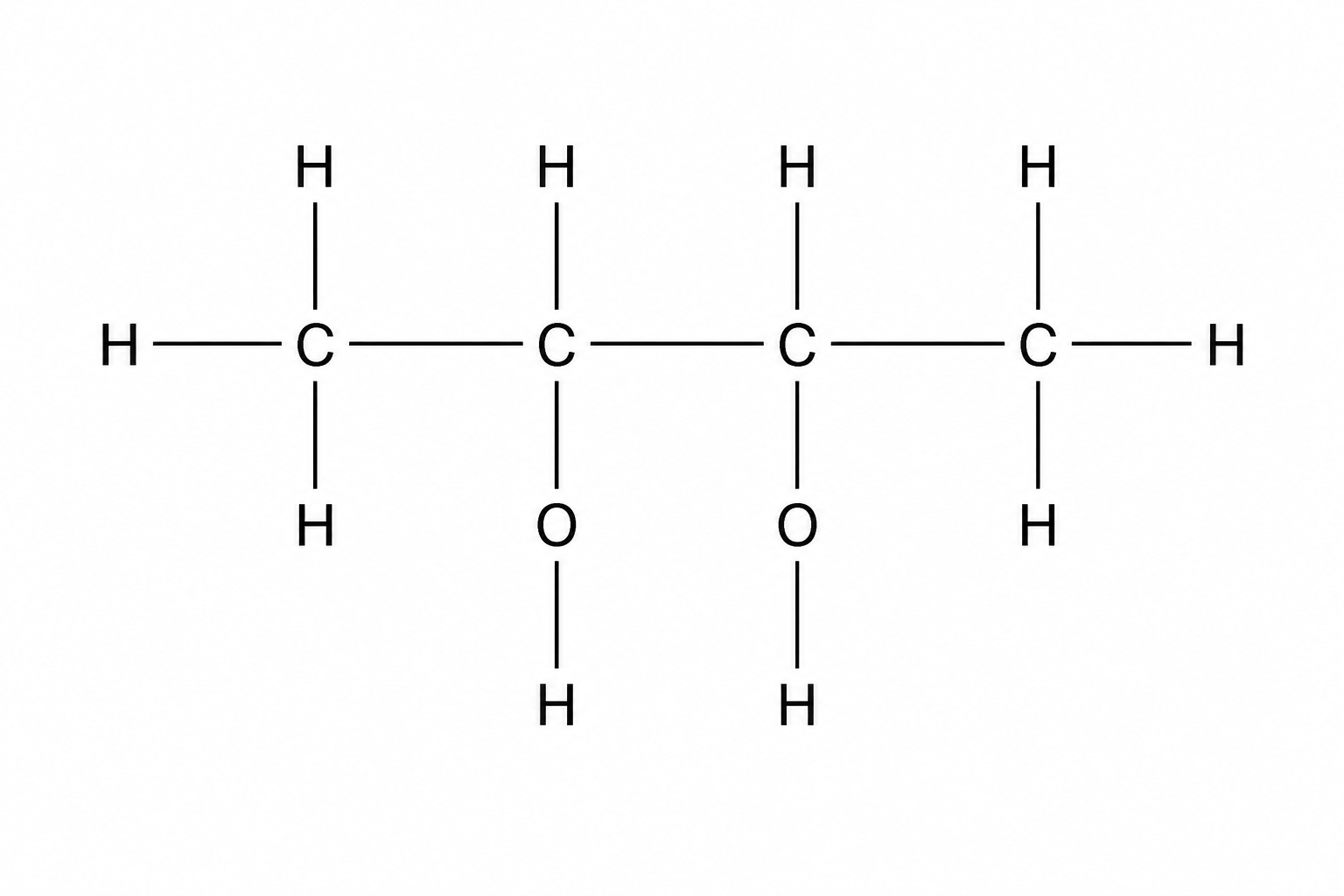 Displayed formula of butane-2,3-diol