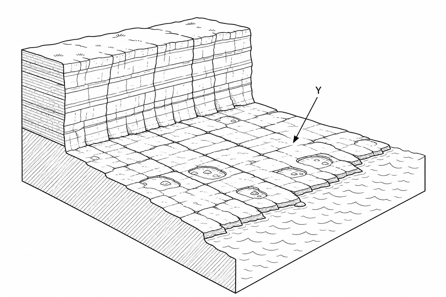 Coastal landform diagram