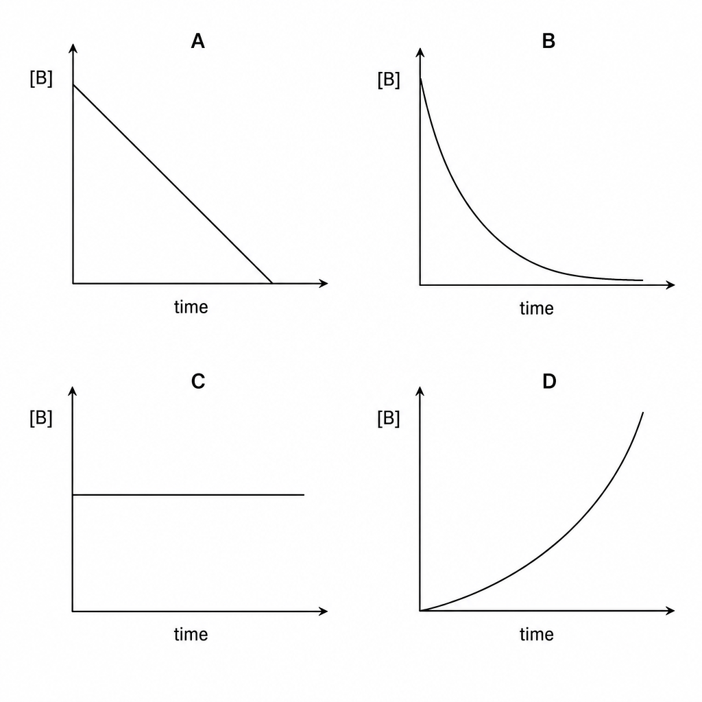 Four concentration-time graphs labeled A, B, C, and D.