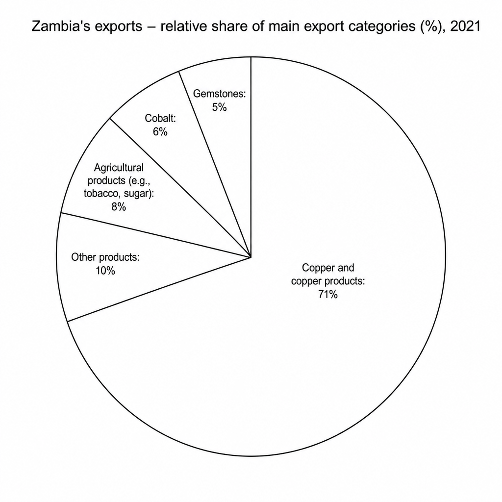 Zambia's export shares in 2021