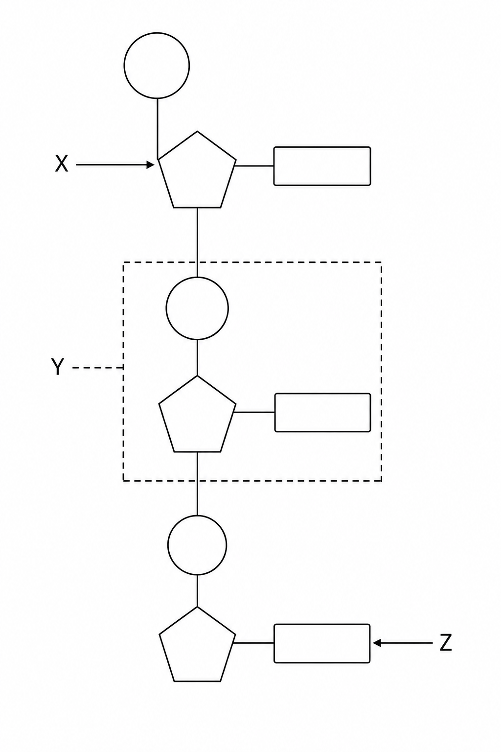 A single strand of DNA containing a chain of nucleotides