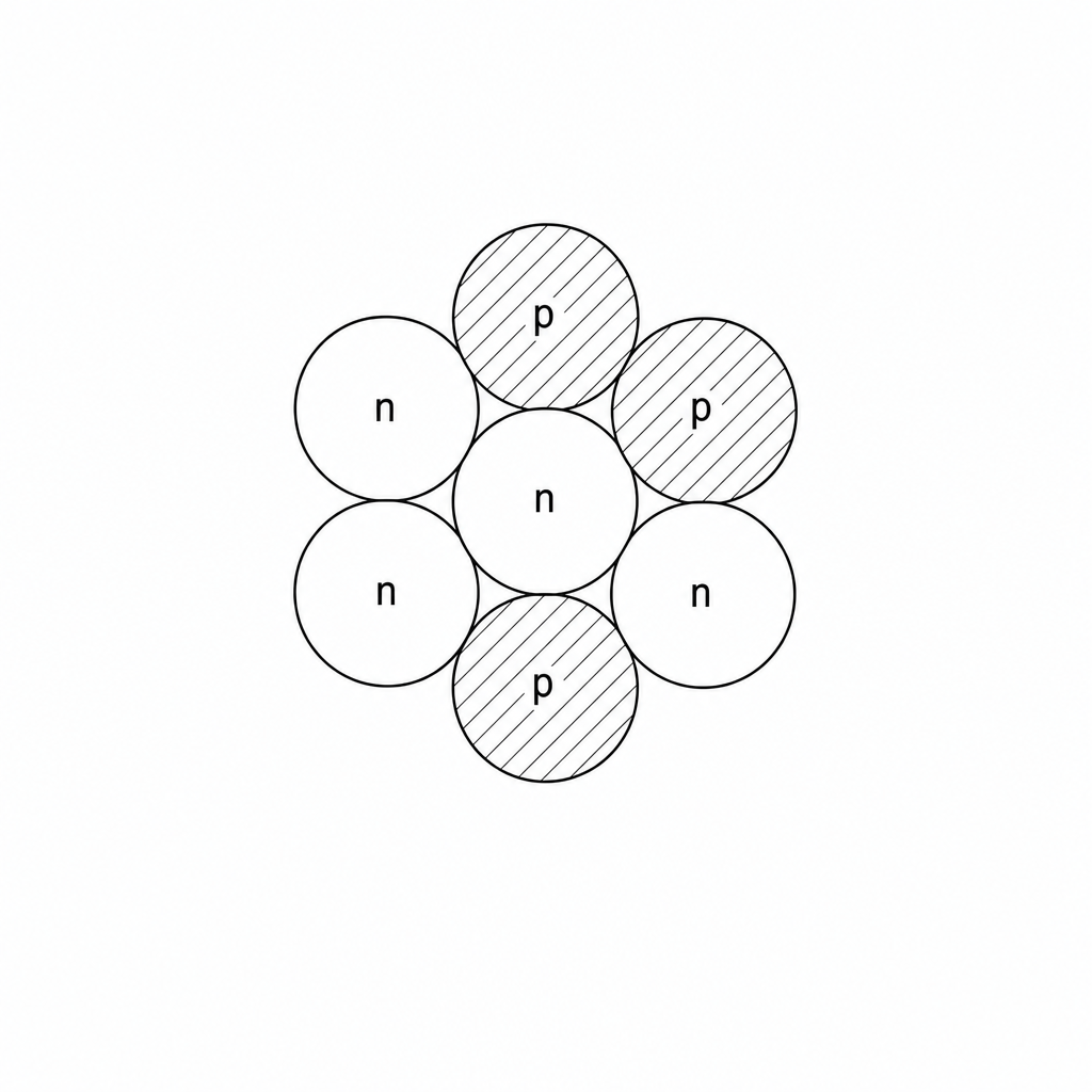 Figure 1: Diagram of a lithium-7 nucleus
