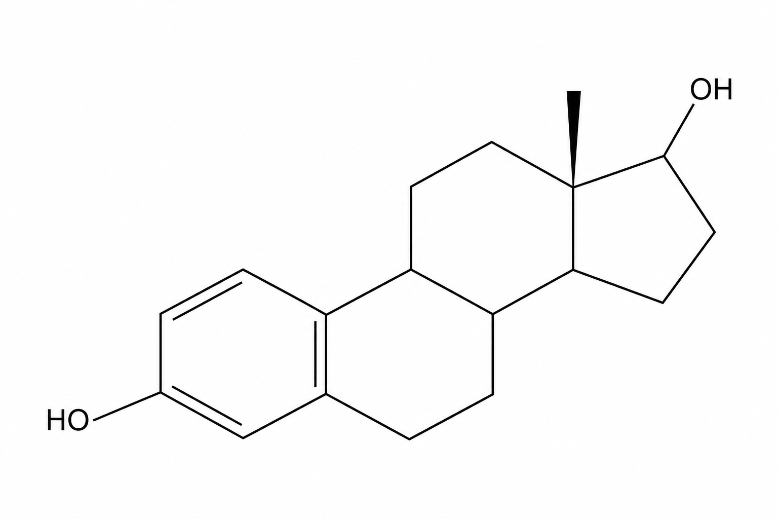 Skeletal formula of estradiol