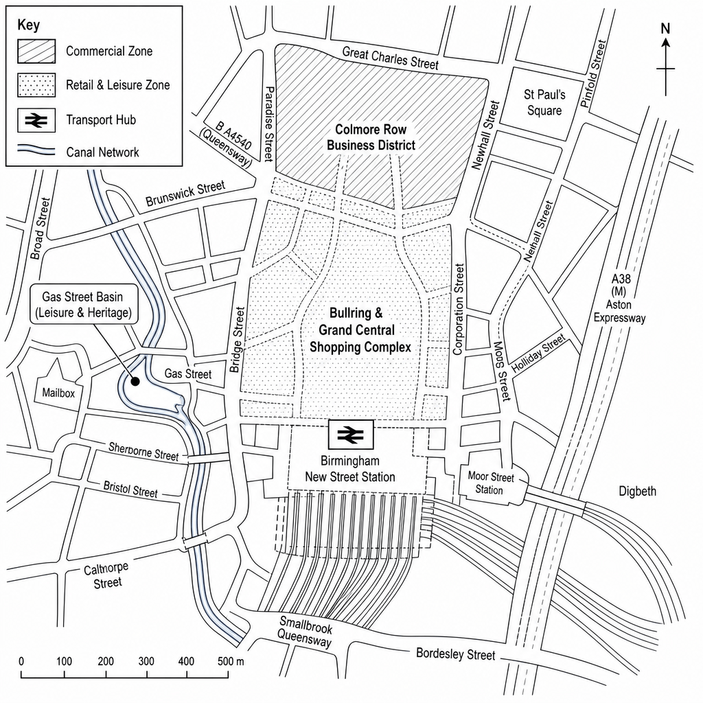 GIS map of central Birmingham