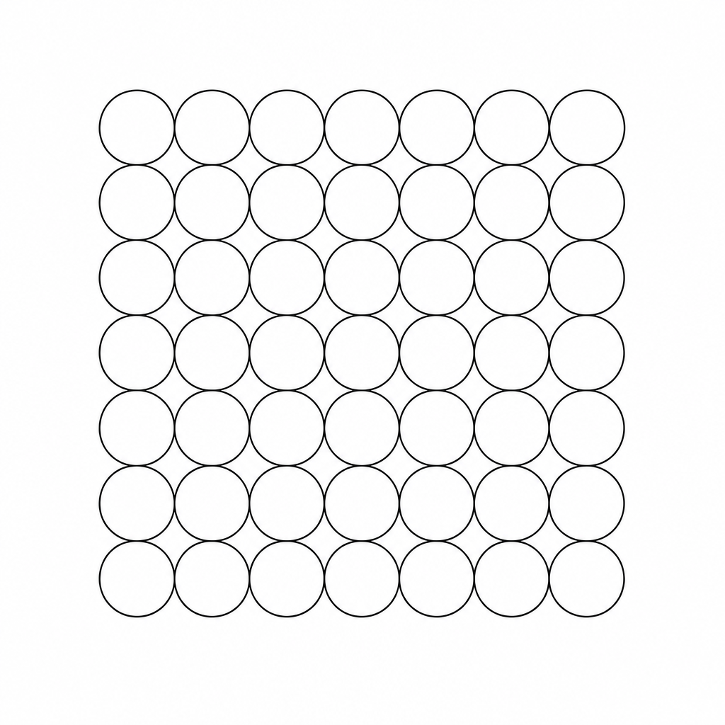 A particle diagram representing a solid state of matter