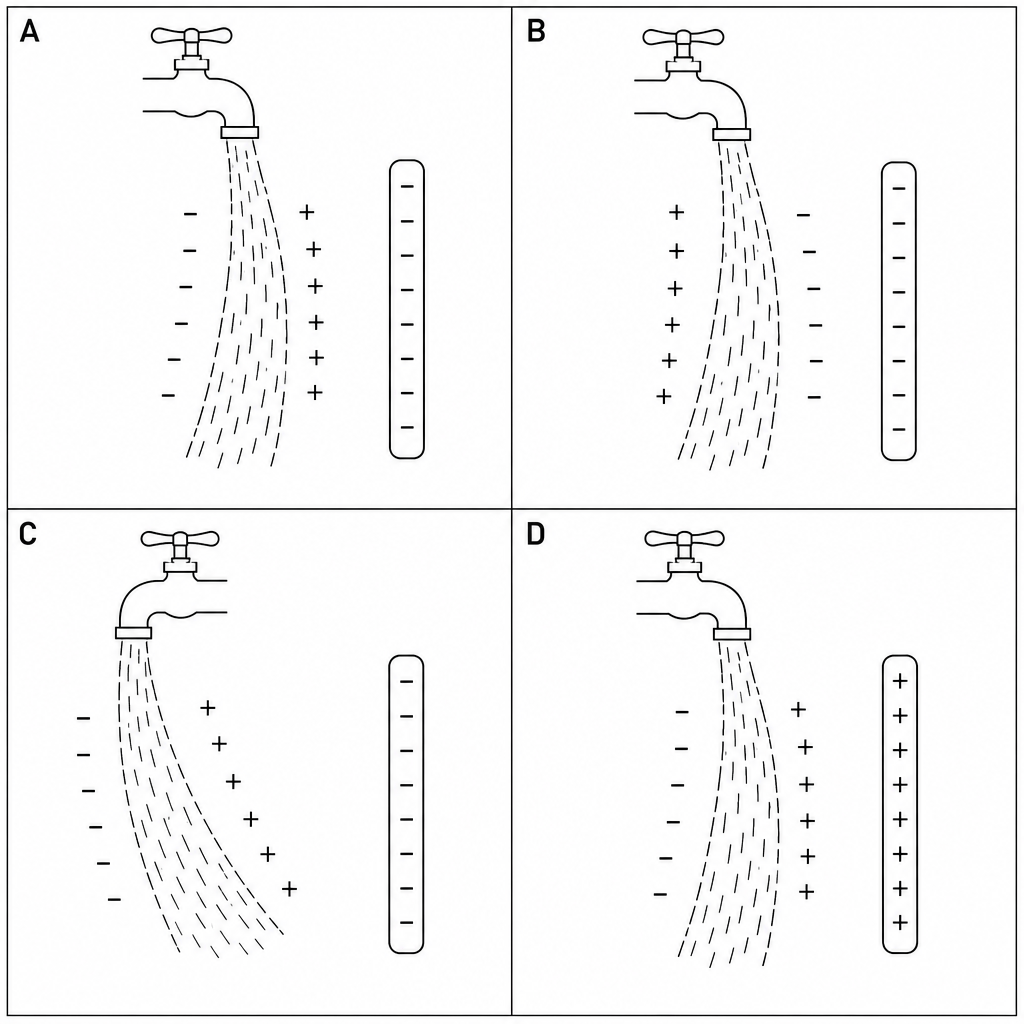 Electrostatic deflection of a water stream