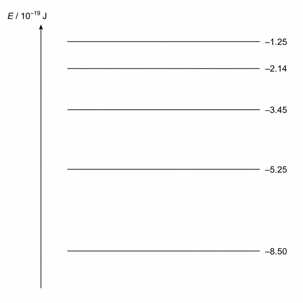 Figure 1: Energy levels of an electron in an atom.
