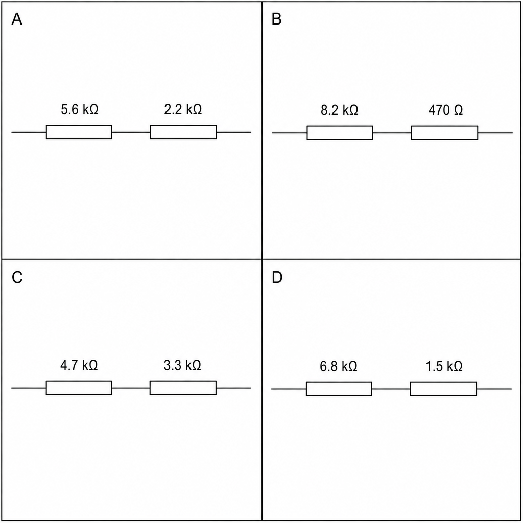Resistor configurations A, B, C, and D