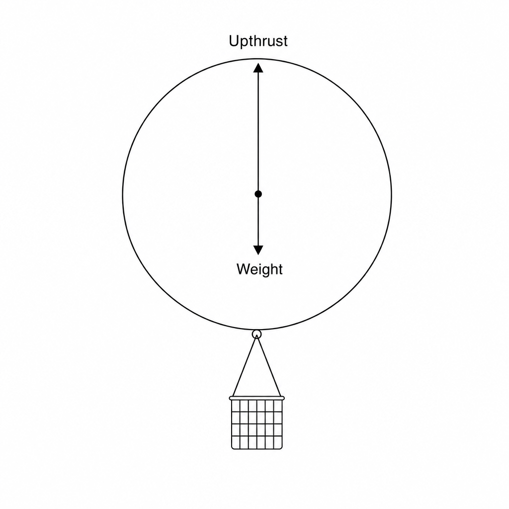 Figure 1: A weather balloon rising vertically at constant velocity
