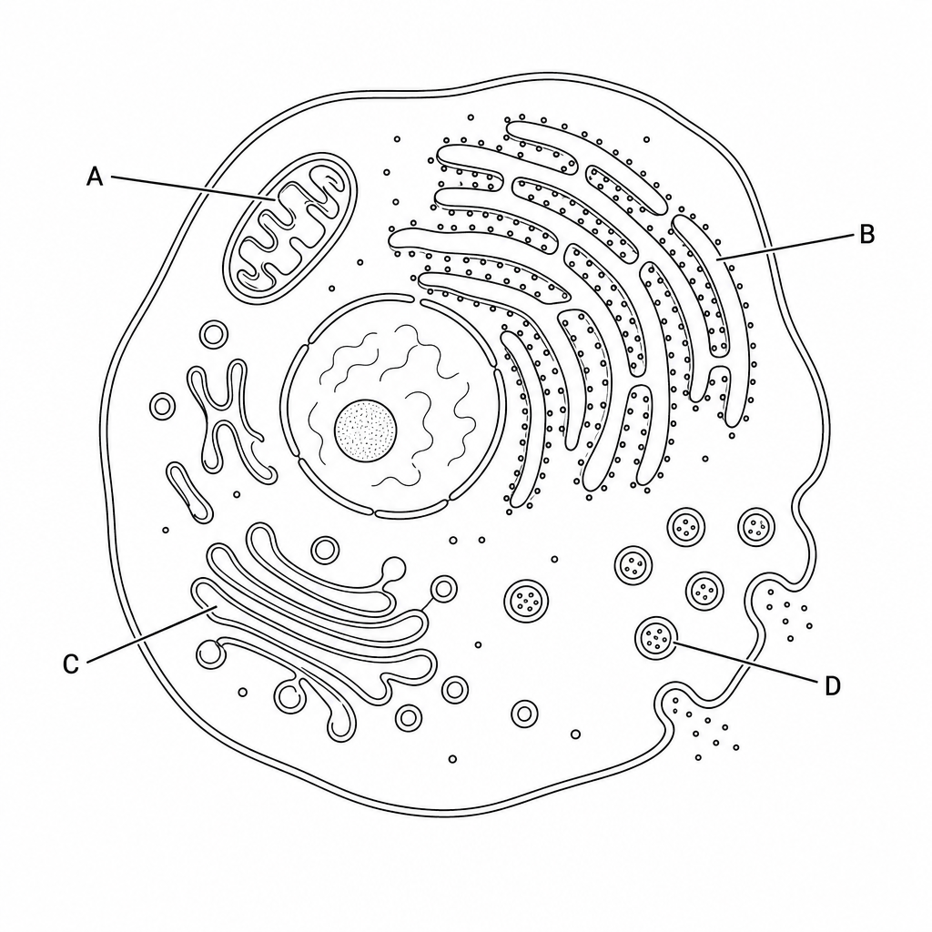 Diagram of a eukaryotic secretory cell