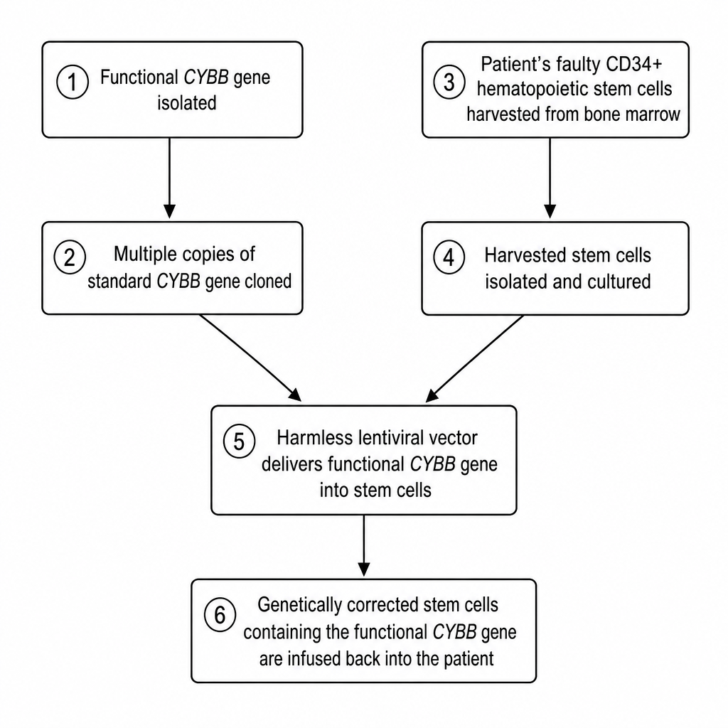 Lentiviral gene therapy flowchart