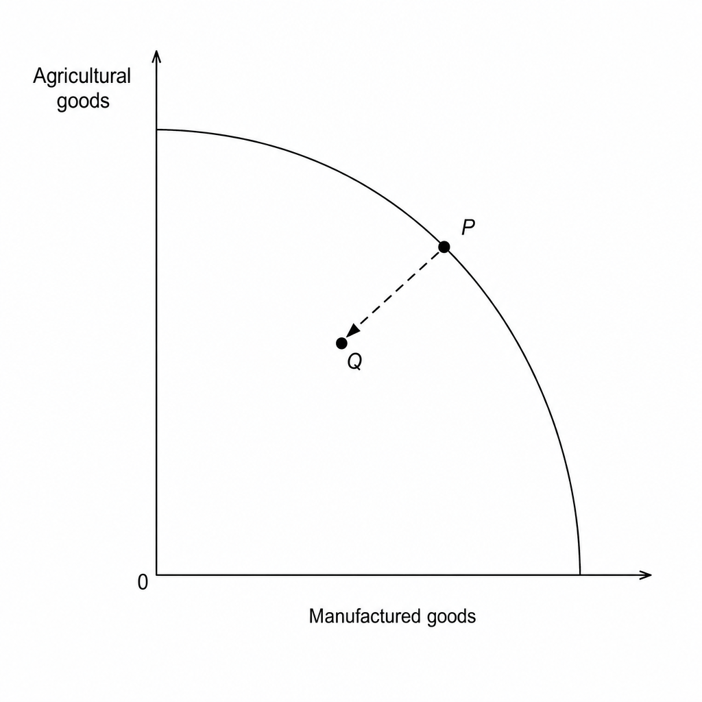 Production possibility frontier (PPF) diagram