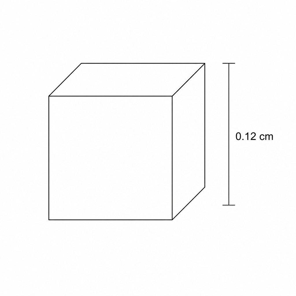 Figure 1: A magnesium cube with a side length of 0.12 cm