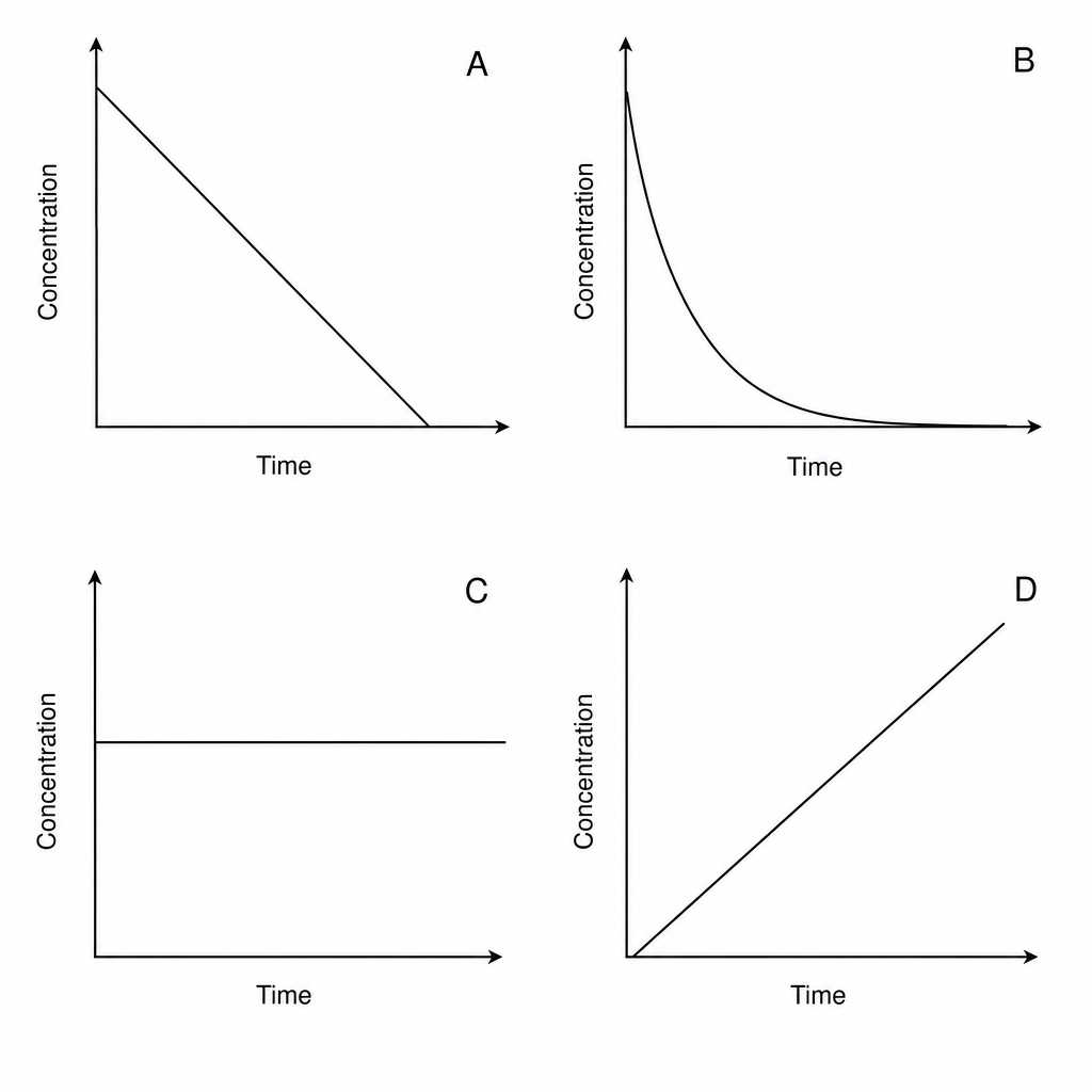 Four concentration-time graphs