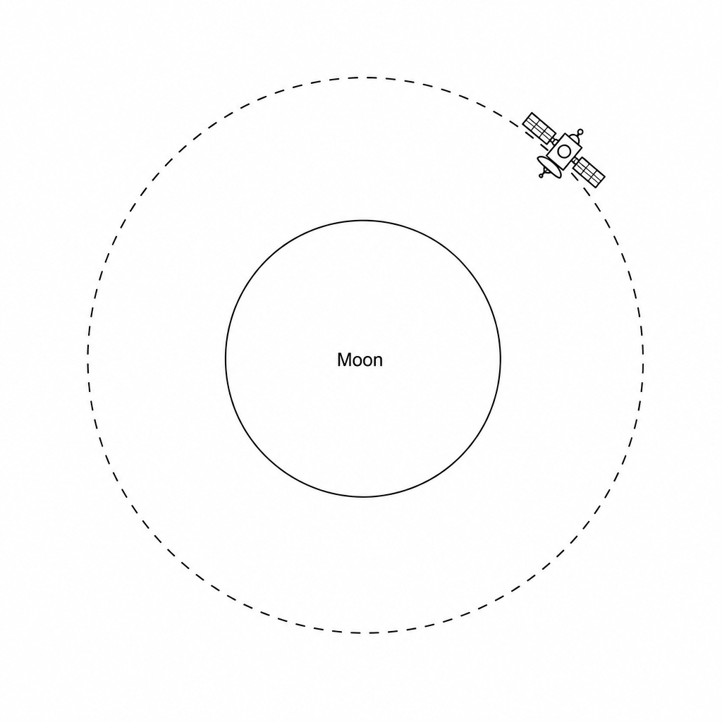 Figure 1: Space probe in orbit around the Moon