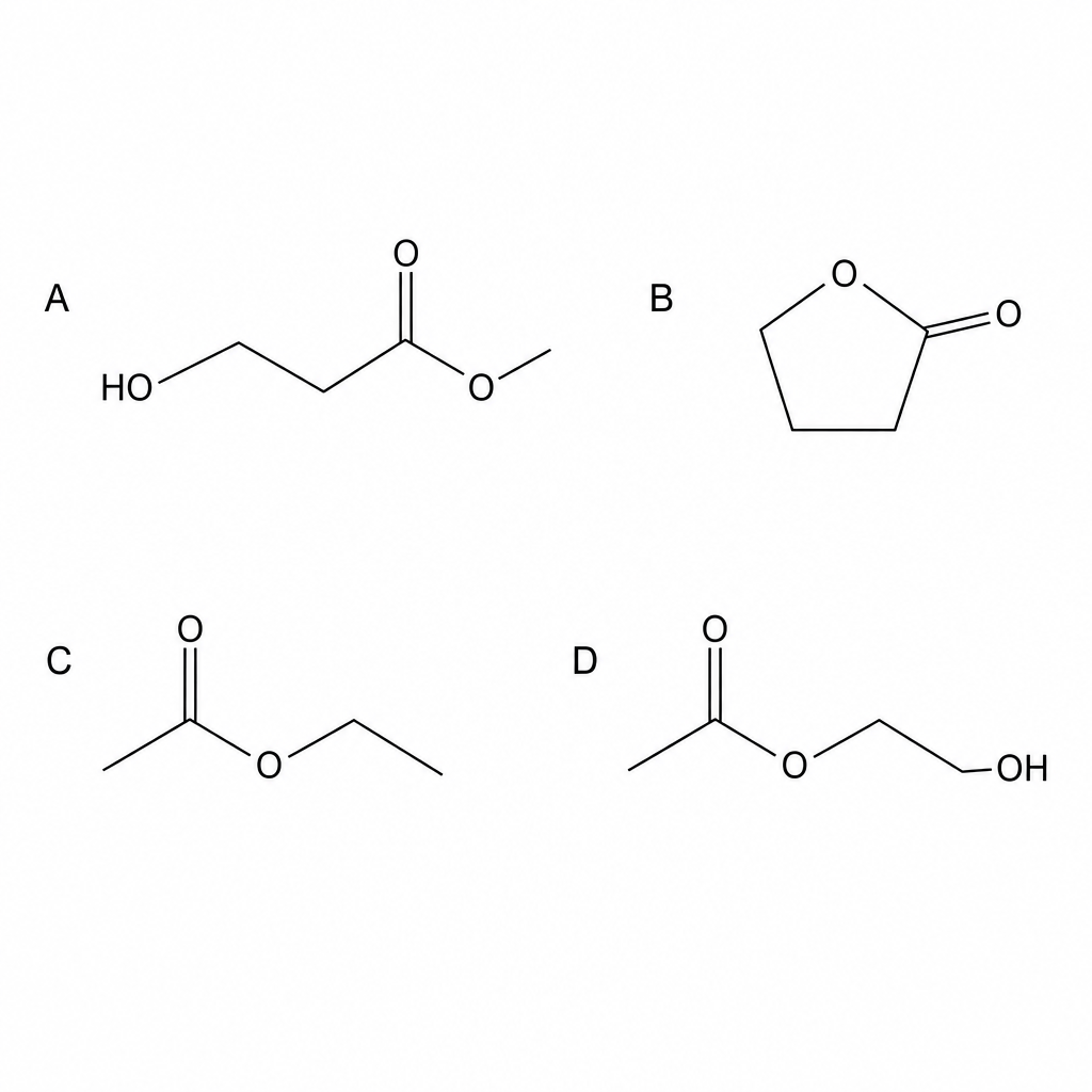 Organic structures A, B, C, and D