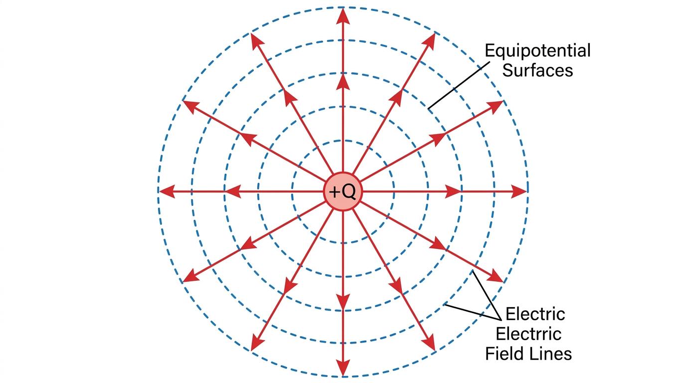 Equipotential surfaces around a point charge