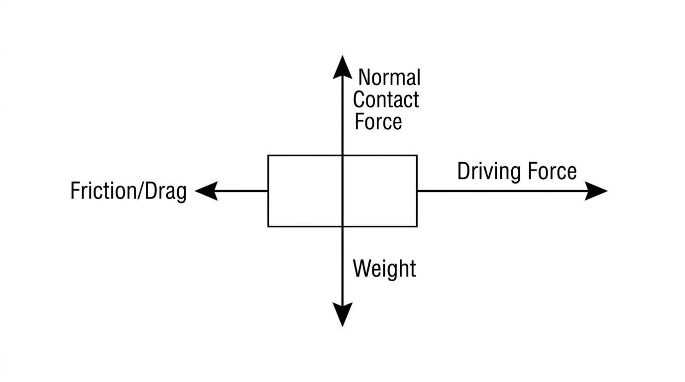 Free body diagram of a car