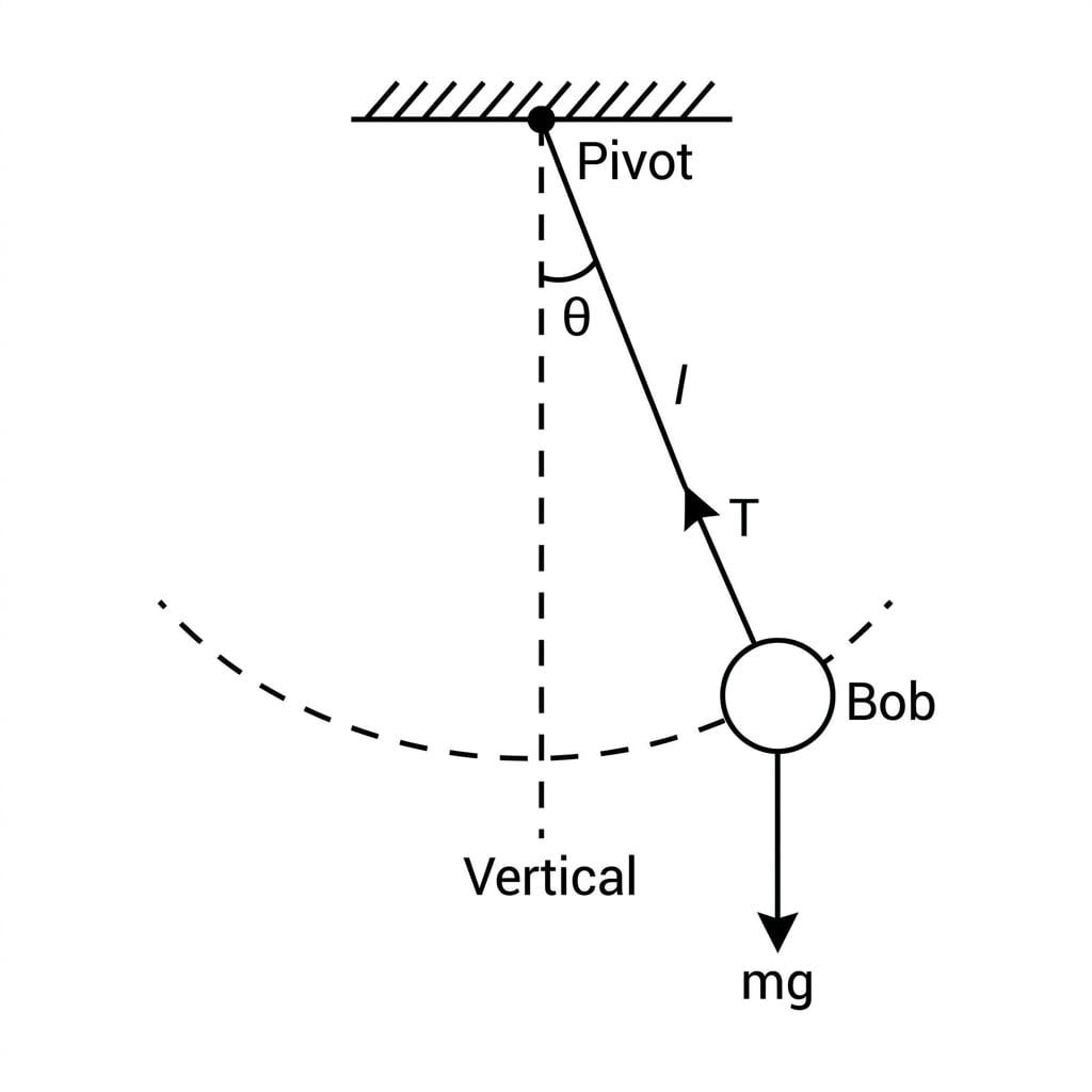 Diagram of a simple pendulum