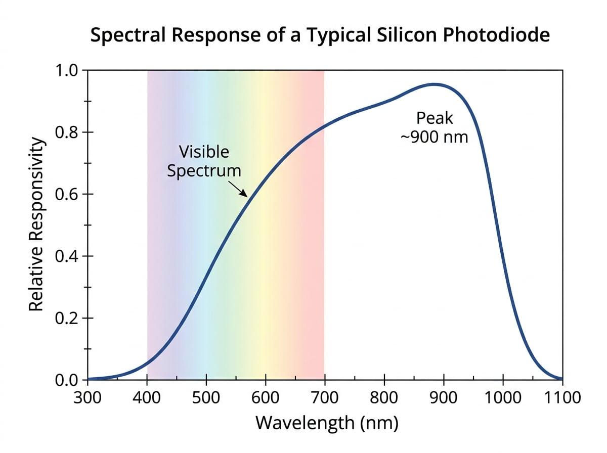 Spectral Response Curve of a Silicon Photodiode