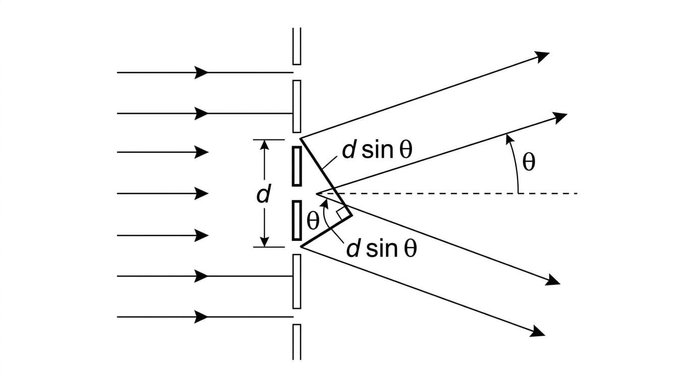 Derivation of the diffraction grating equation
