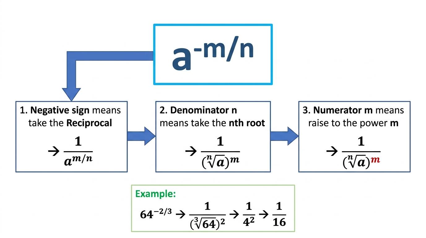 Flow diagram for evaluating a negative fractional index