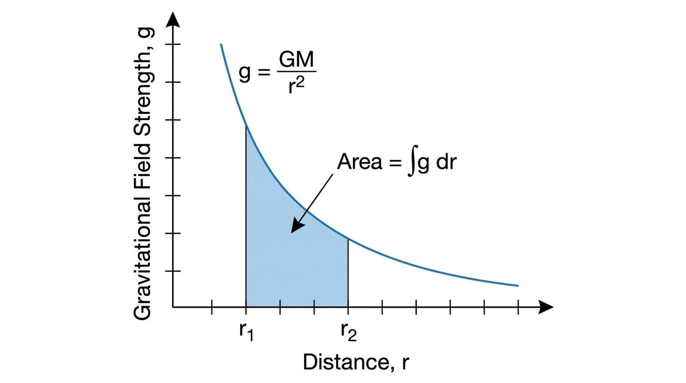 Graph showing the area under a g against r graph