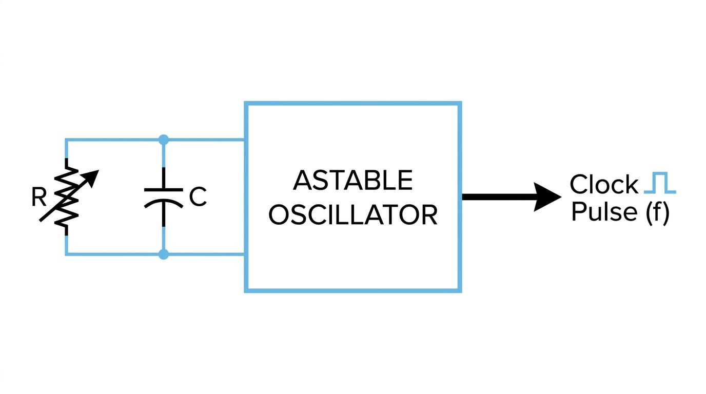 Astable block diagram with external RC network