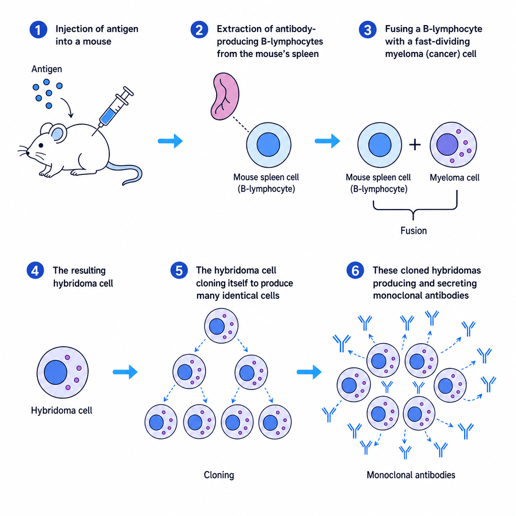 Monoclonal antibody production flow diagram