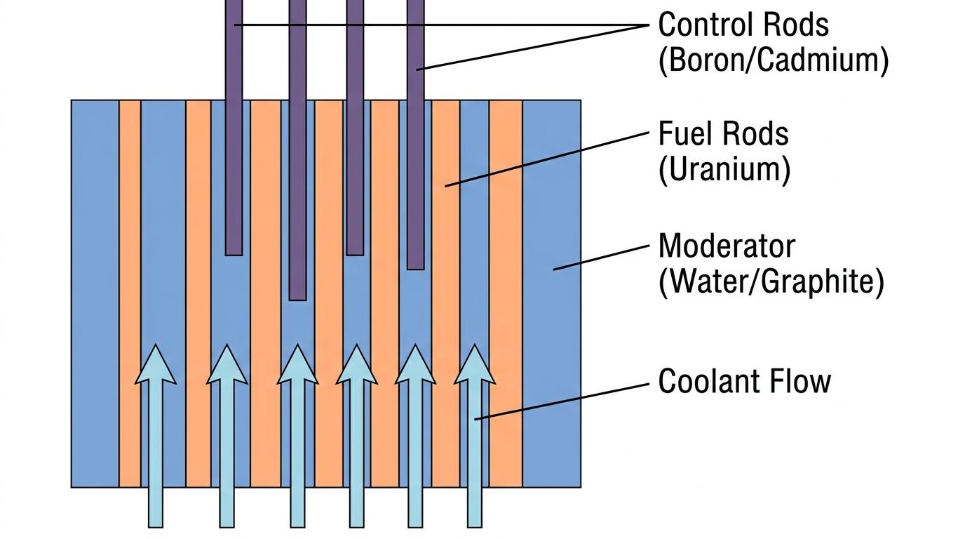 Schematic of a Thermal Nuclear Reactor Core