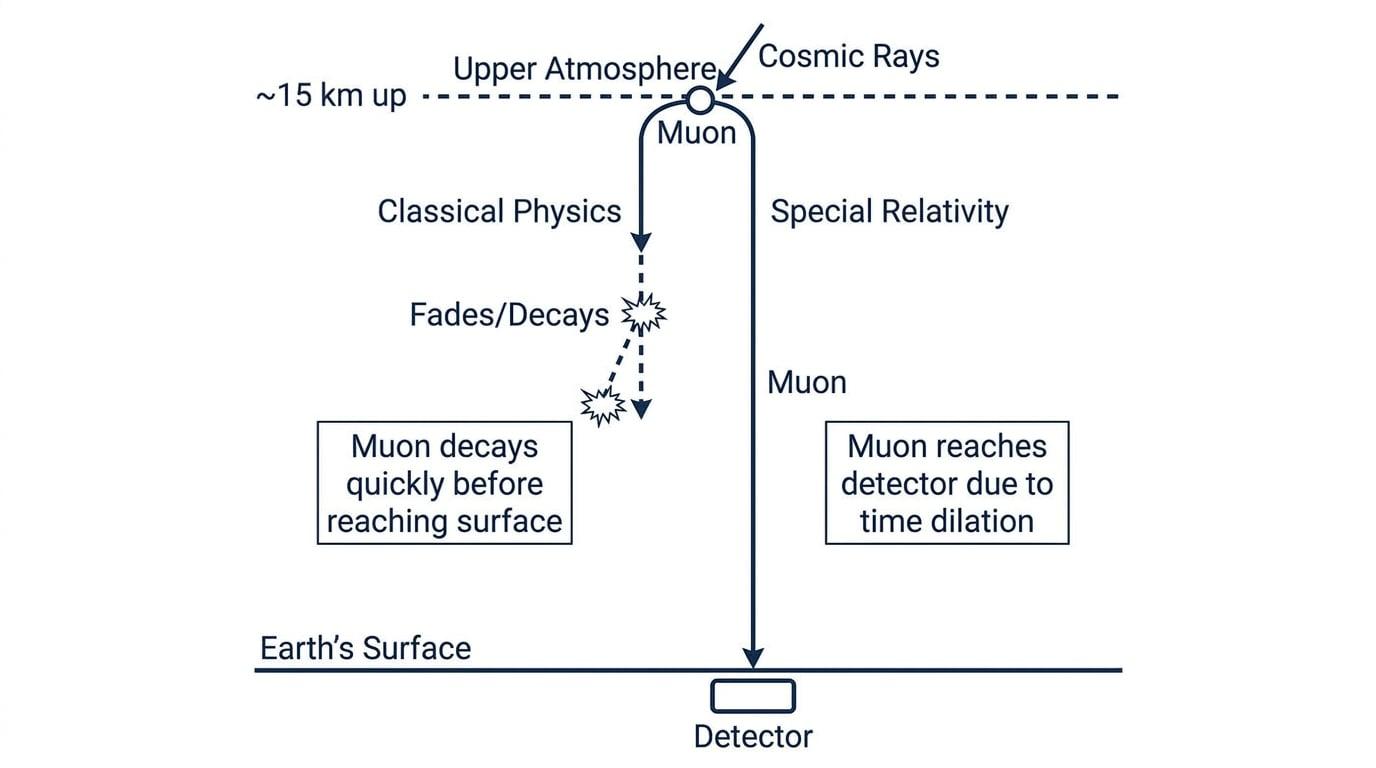 Cosmic ray muon decay diagram