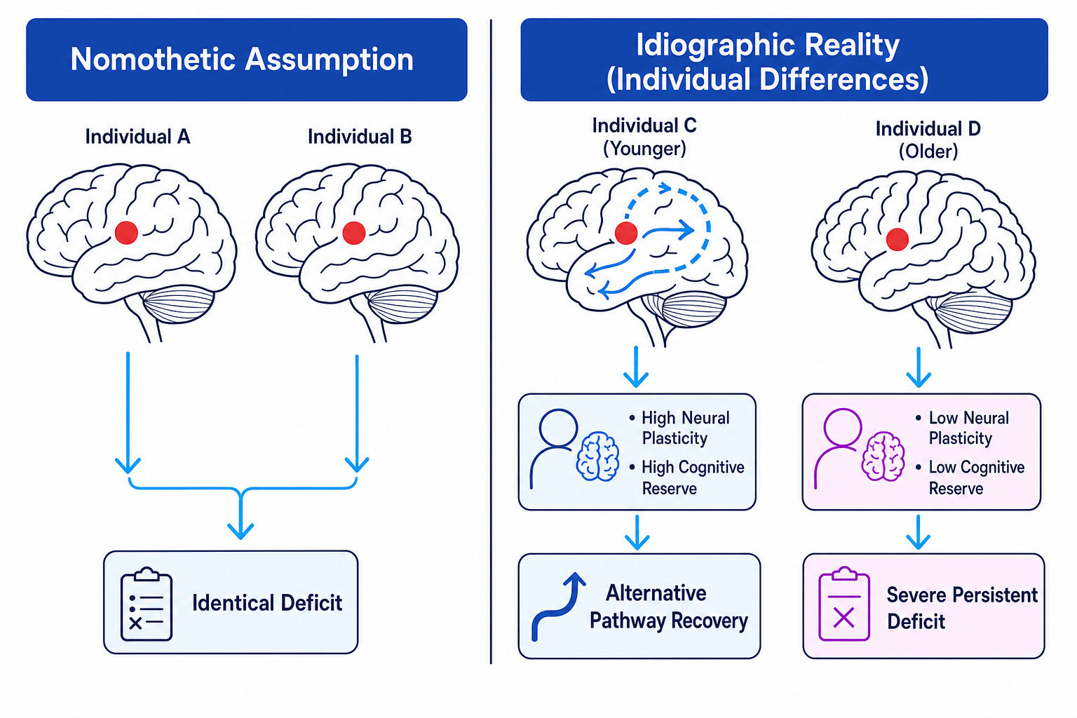 Comparison of Nomothetic Assumption vs Idiographic Reality