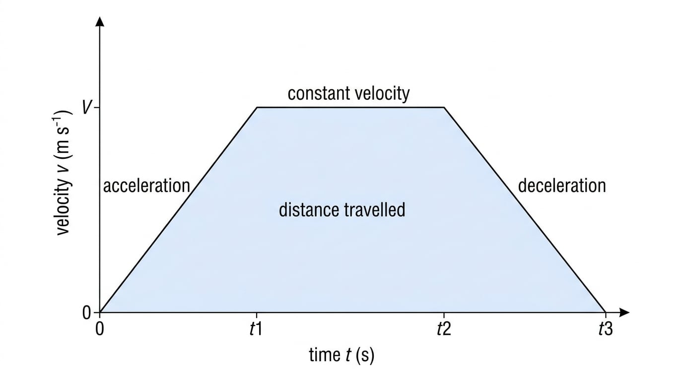 velocity-time graph for a train journey