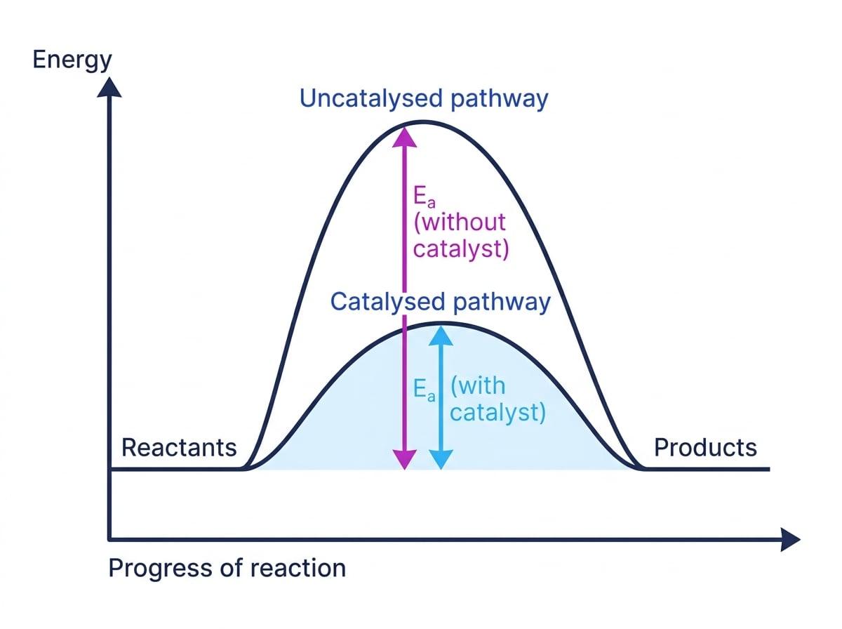 Reaction profile with and without a catalyst