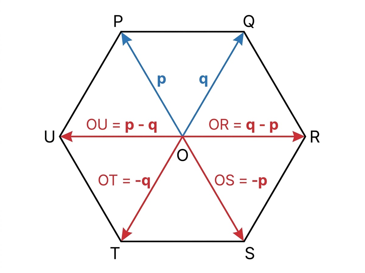 Regular hexagon vector positions