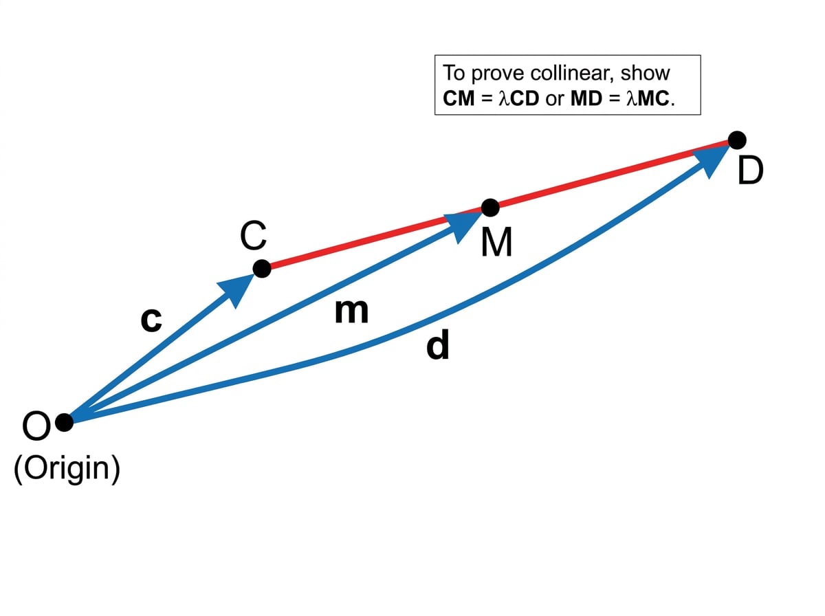 Collinearity vector proof diagram