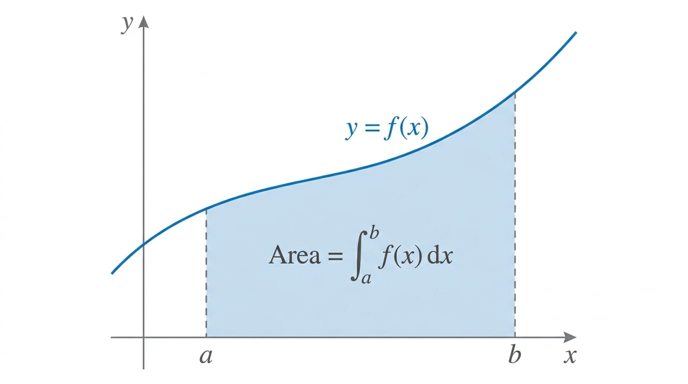Diagram showing area under a curve between x = a and x = b