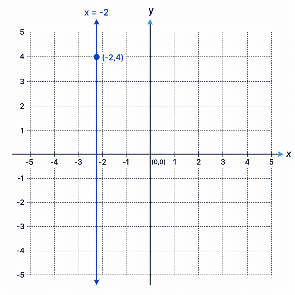 The line x=-2 is vertical because every point on it has x-coordinate -2.