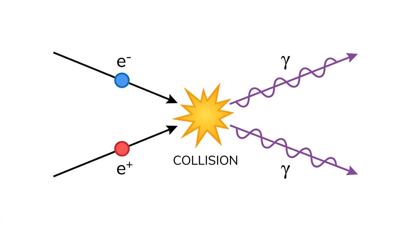 Diagram showing electron-positron annihilation