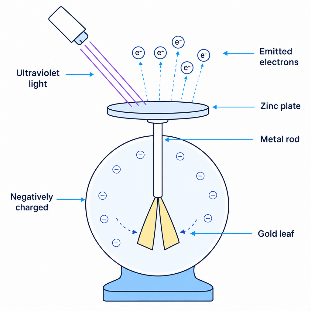 Gold-leaf electroscope experiment