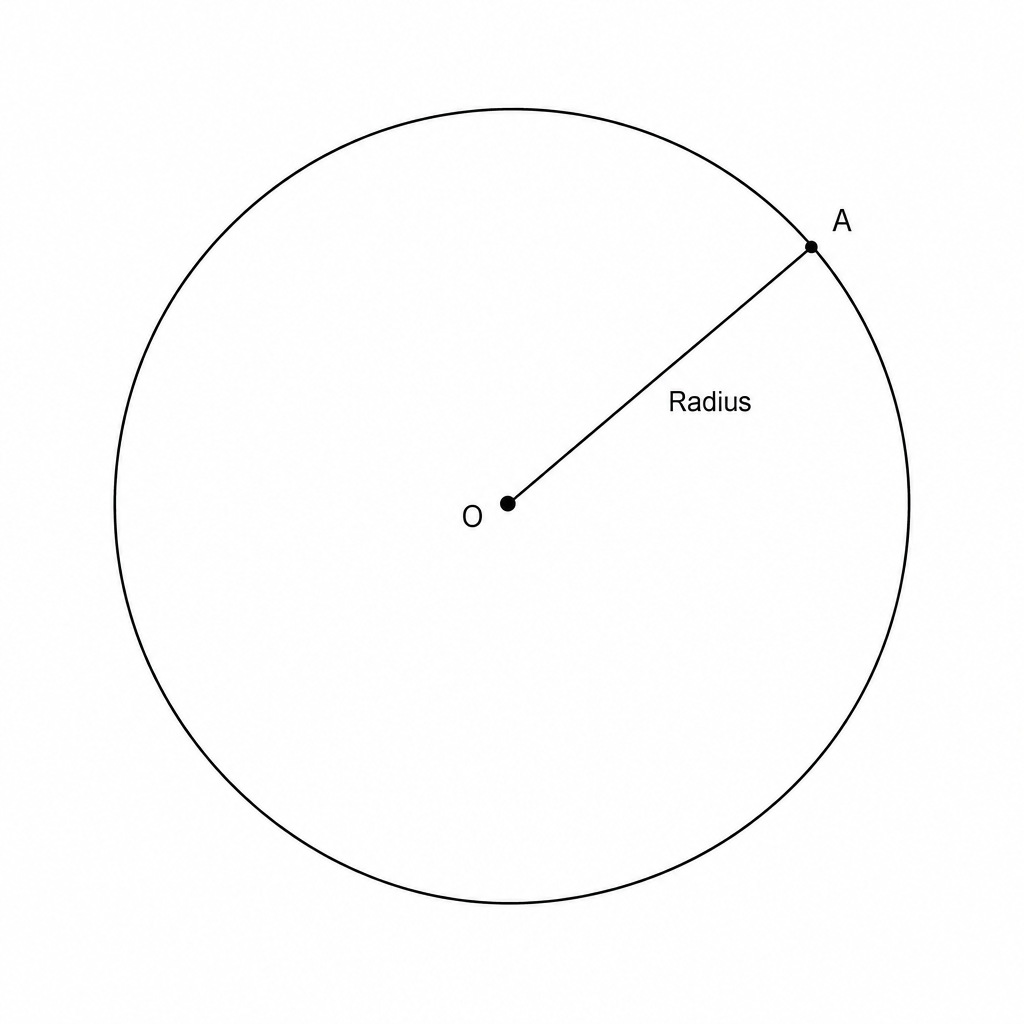 A circle with a radius.