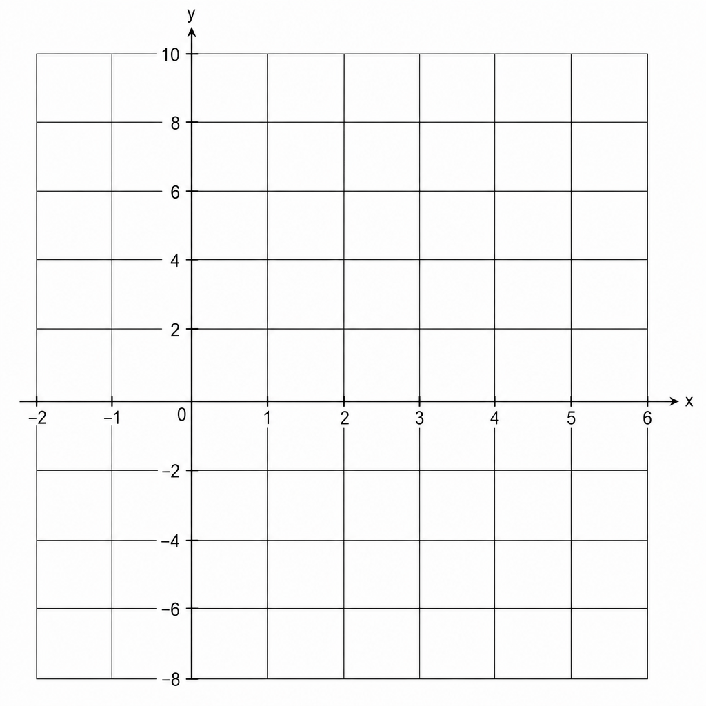 A coordinate grid for drawing the graph of y = 6 - 3x.