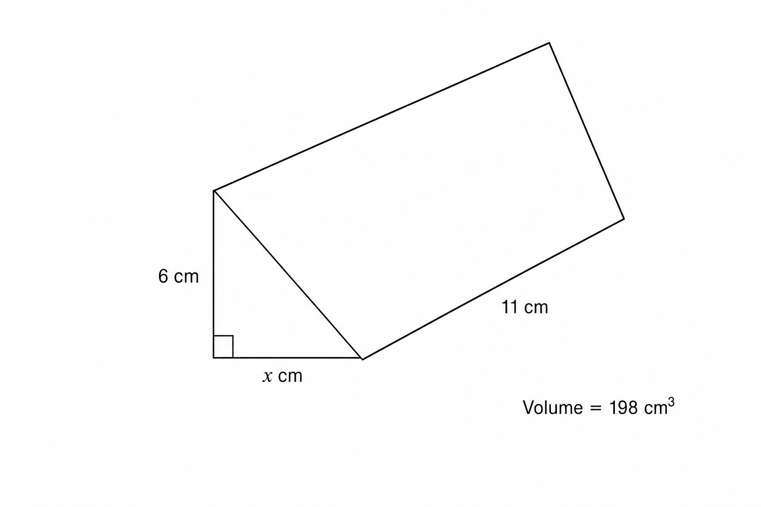 Diagram of a triangular prism.