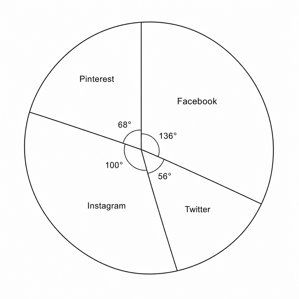 A large circle for drawing a pie chart.