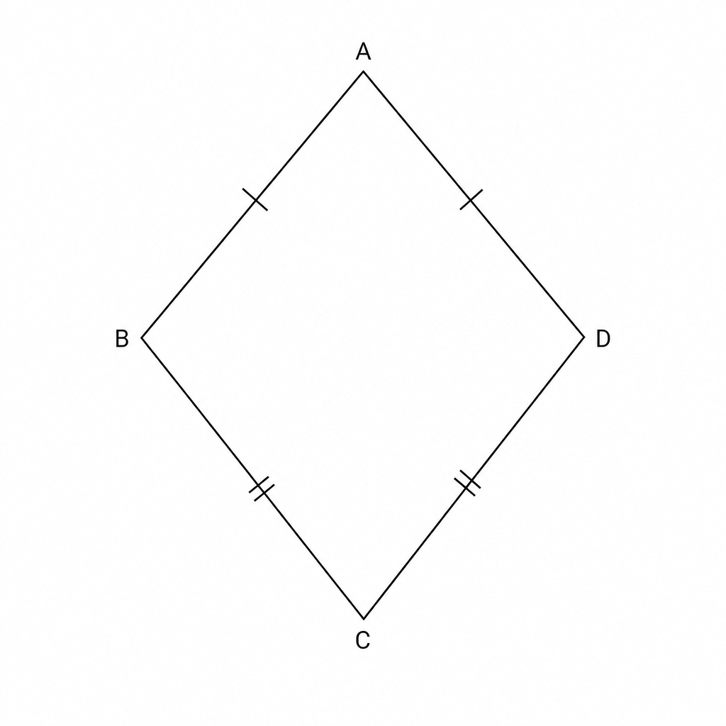 A diagram of a quadrilateral ABCD.