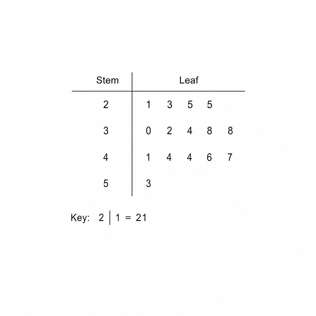 A blank stem and leaf diagram template