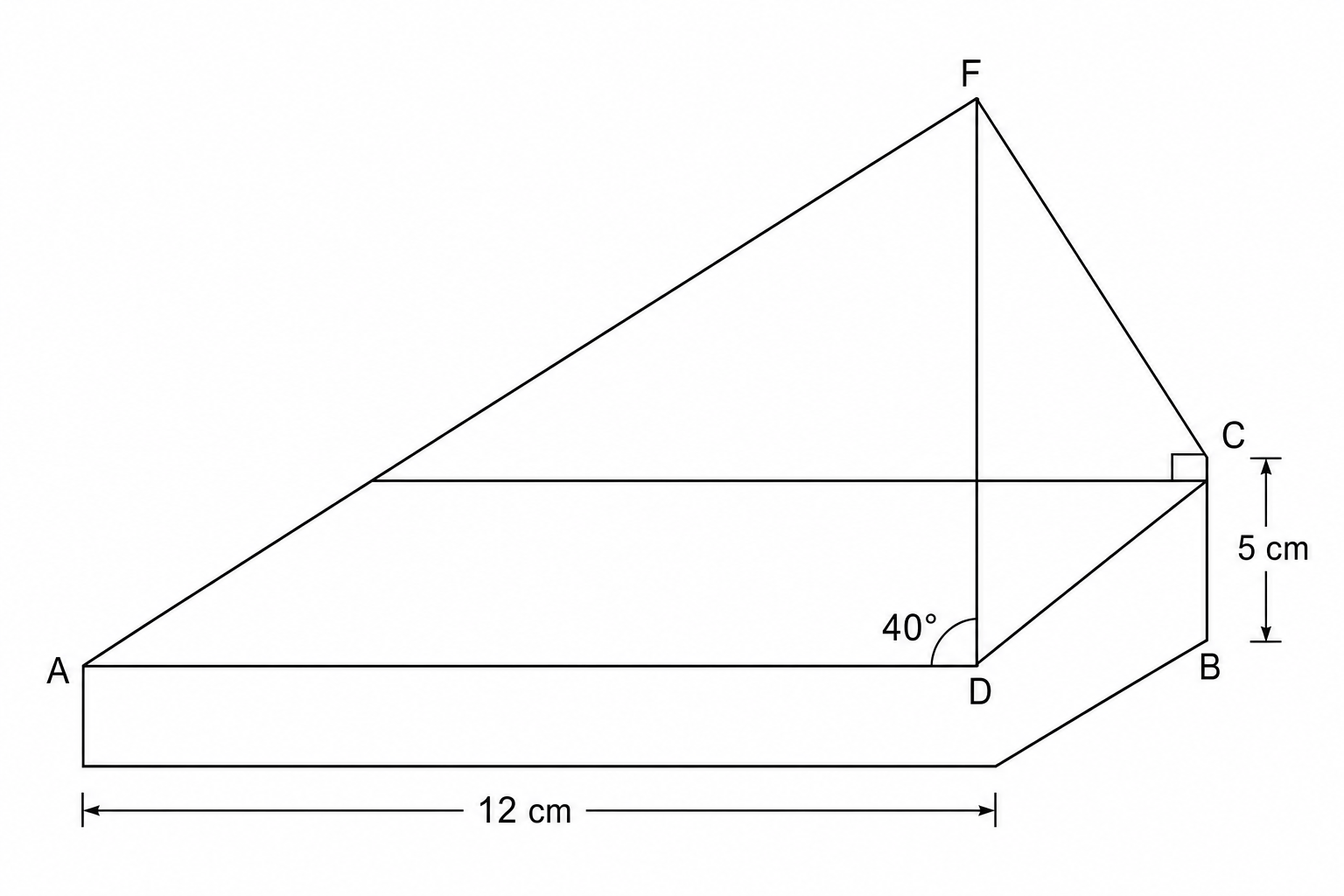 Diagram of a triangular prism.