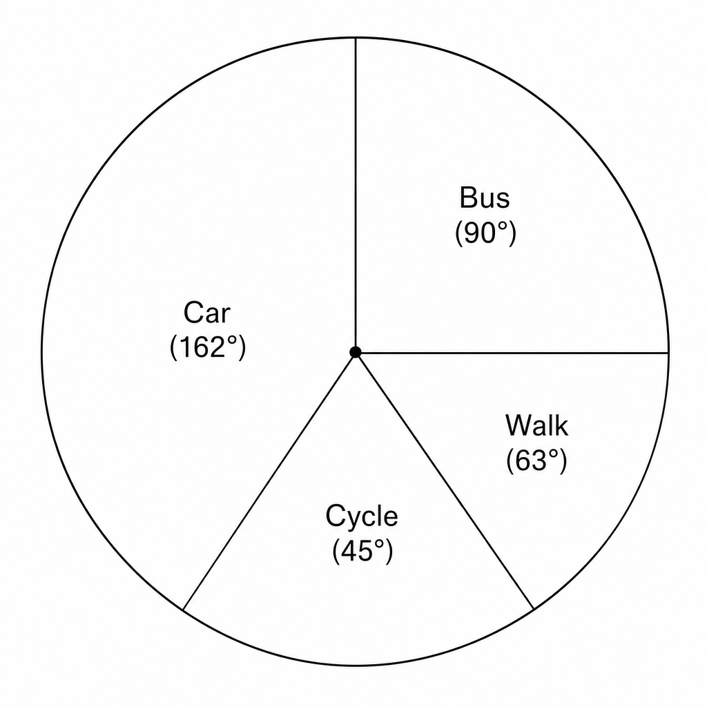A large circle for drawing a pie chart.