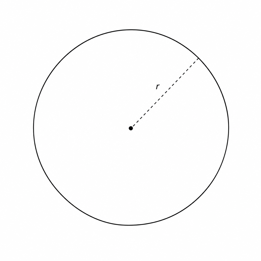 Small diagram of a sphere with radius r.